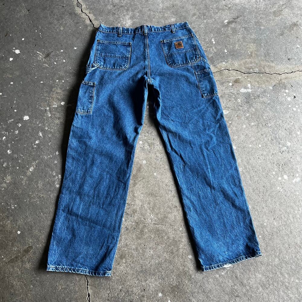 Carhartt blue denim jeans double knee work wear carpenter pants - Picture 4 of 8